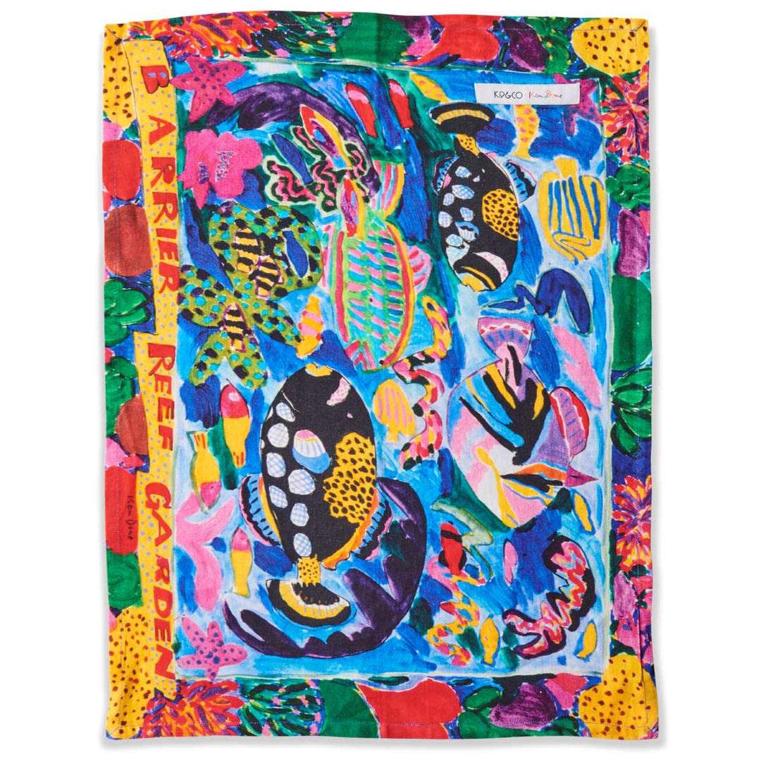 Barrier reef garden tea towel by Kip & Co x Ken Done at Ruby's Home Store
