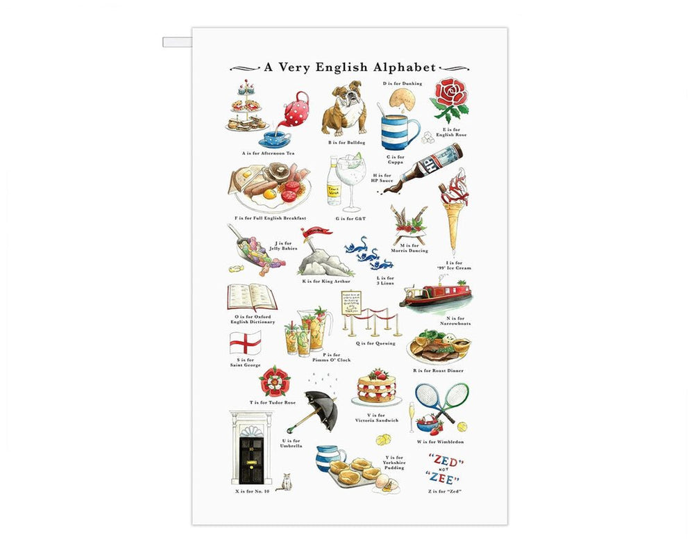 A Very English Alphabet Tea Towel - Ruby's Home Store