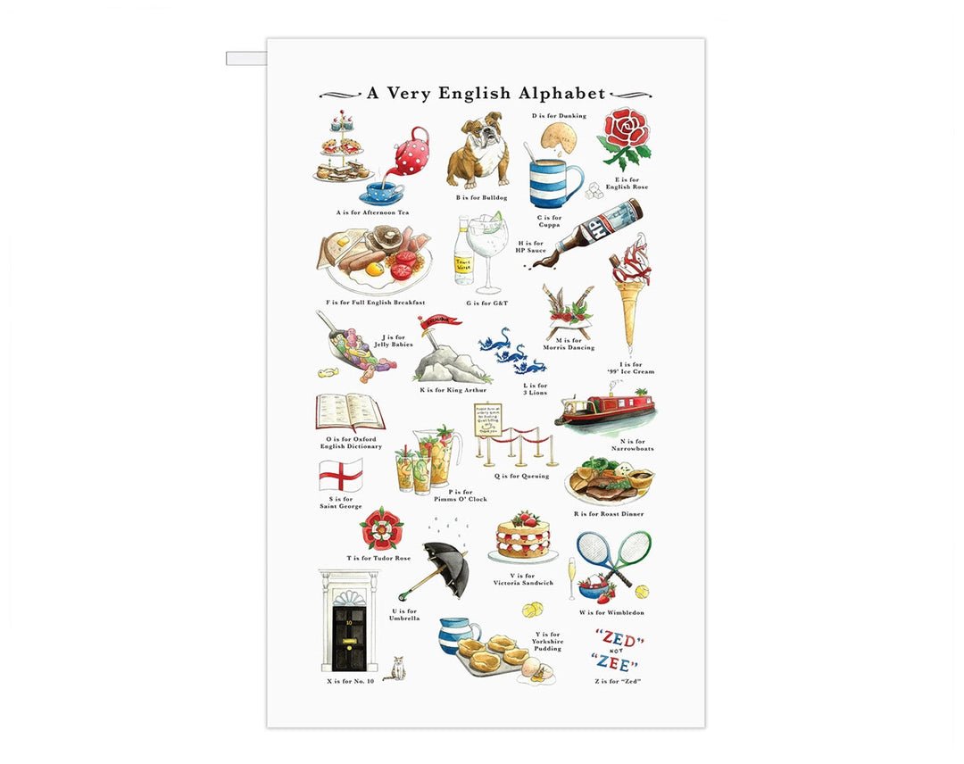 A Very English Alphabet Tea Towel - Ruby's Home Store