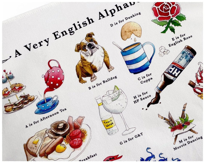 A Very English Alphabet Tea Towel - Ruby's Home Store