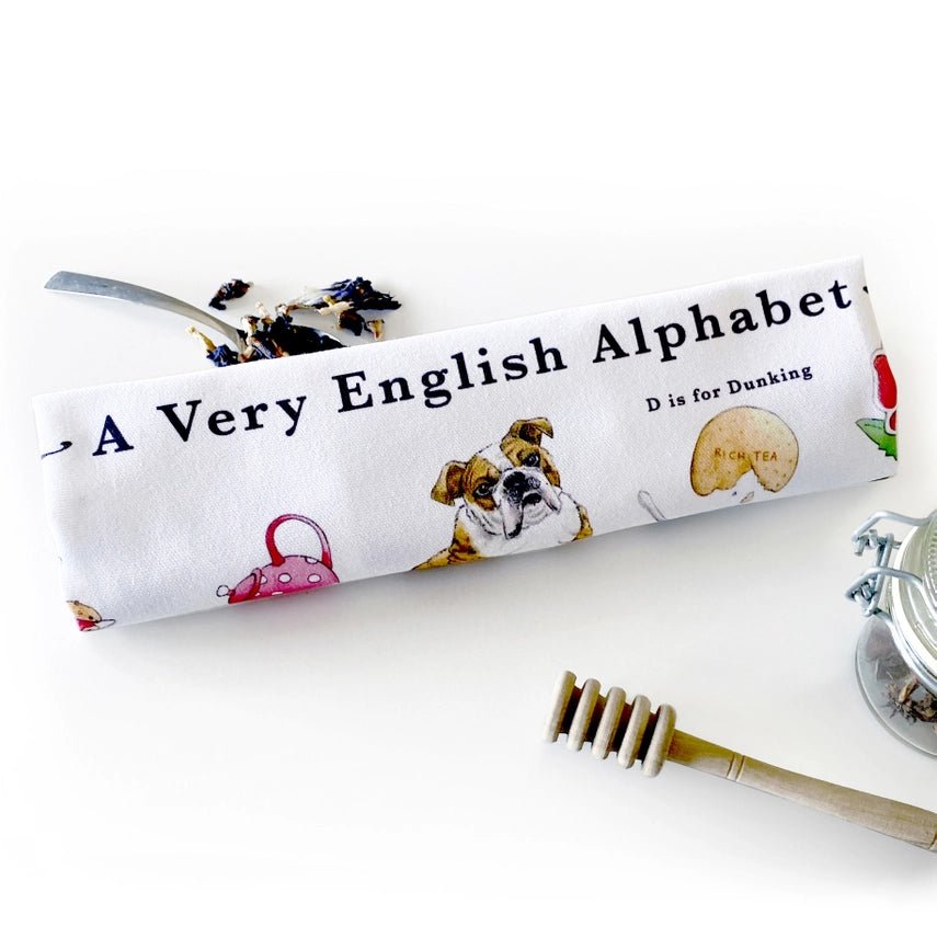 A Very English Alphabet Tea Towel - Ruby's Home Store