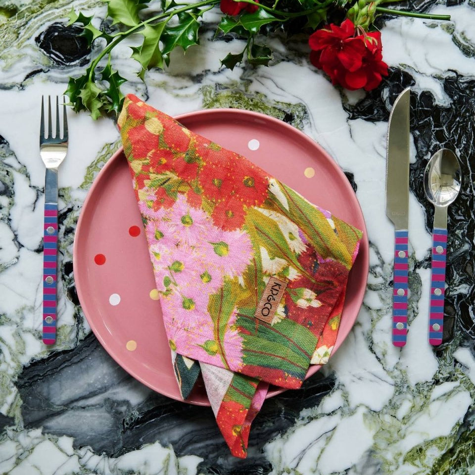 Bush Christmas Linen 4P Napkin Set - Kip & Co - Ruby's Home Store