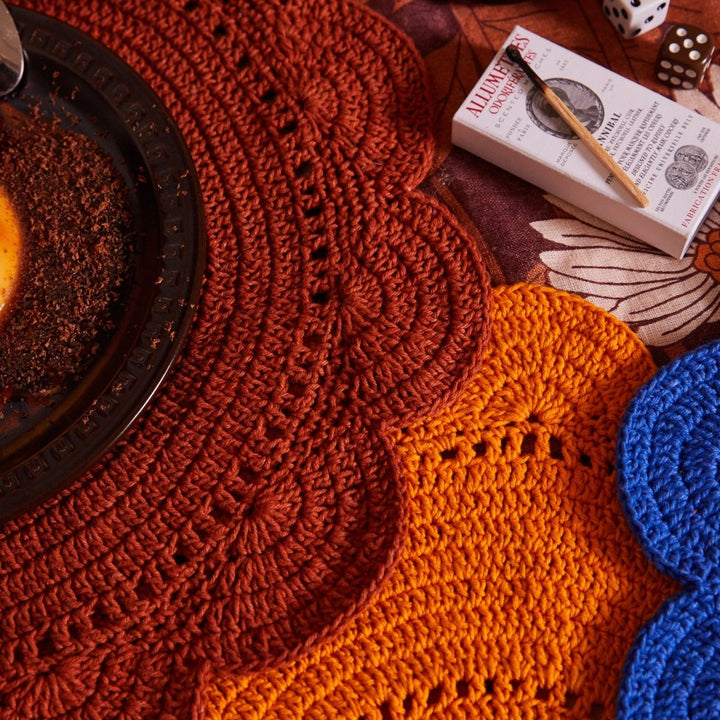 Chumo Crochet Placemat Set - Sage x Clare - Lapis - Ruby's Home Store