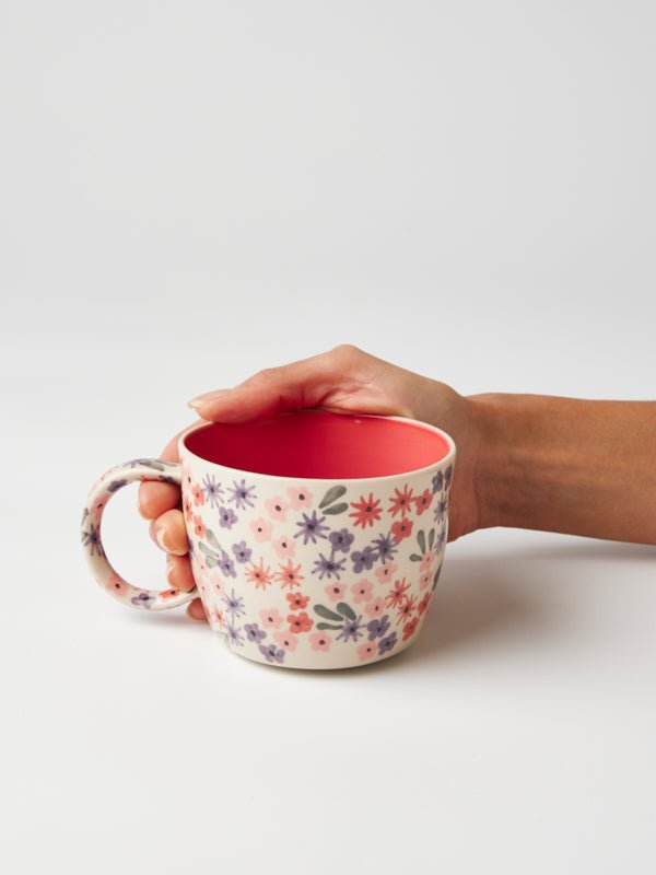 Ditsy Raspberry Mug - Jones & Co - Ruby's Home Store