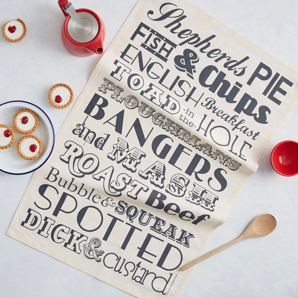 English Dinner Tea Towel - Victoria Eggs - Ruby's Home Store