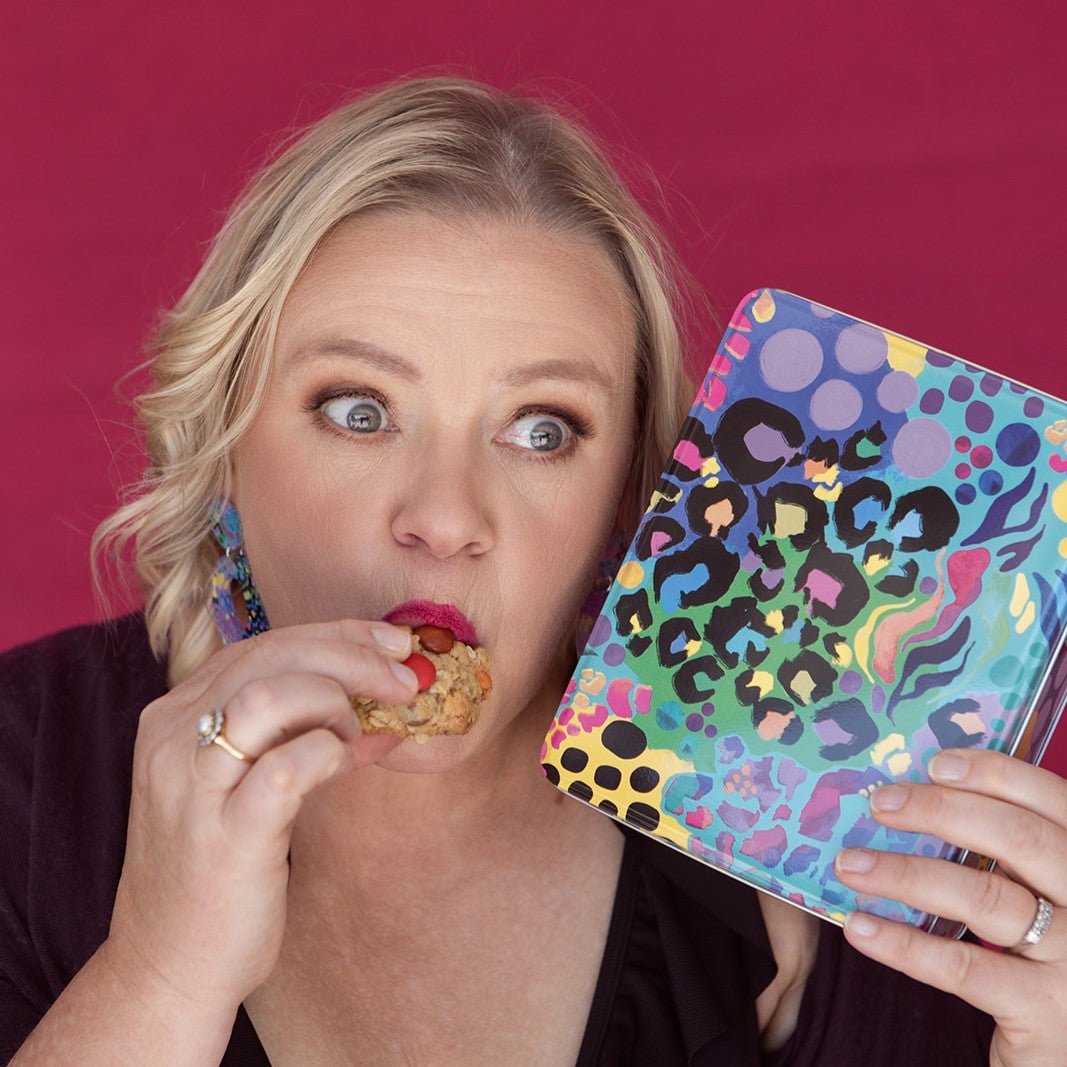 Kasey Rainbow Electric Leopard Biscuit Tin - Ruby's Home Store