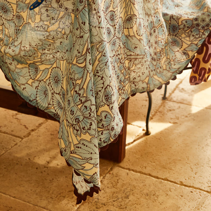 Lucia Linen Table Cloth - Cerulean - Sage x Clare