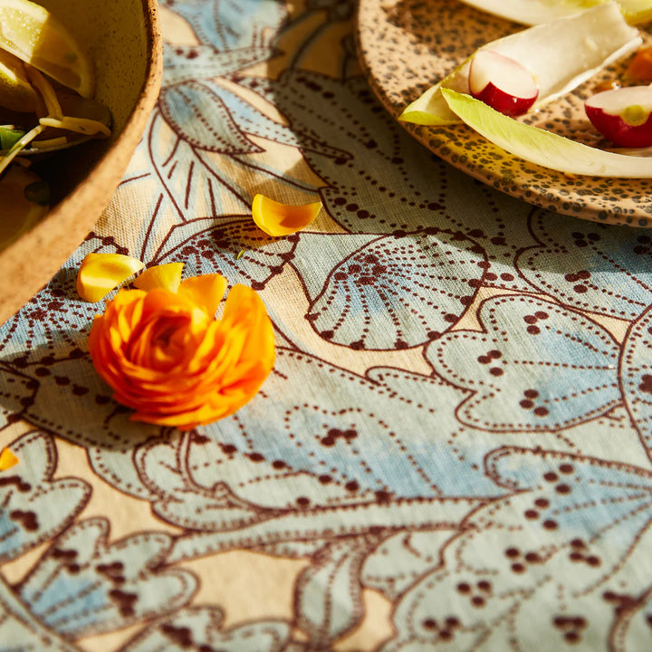 Lucia Linen Table Cloth - Cerulean - Sage x Clare