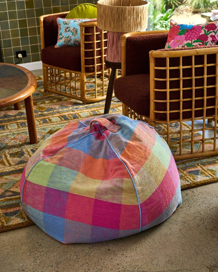 Ponza Tartan Woven Bean Bag - Kip & Co - Ruby's Home Store