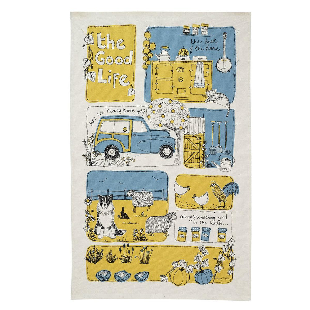 Poppy Treffry - The Good Life Tea Towel - Ruby's Home Store