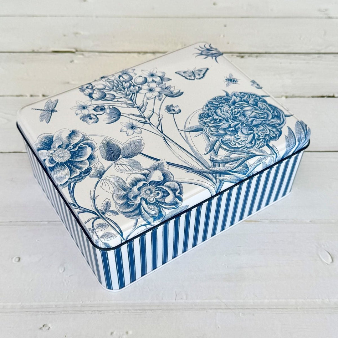 Sanderson Etchings and Roses Biscuit Tin - Ruby's Home Store