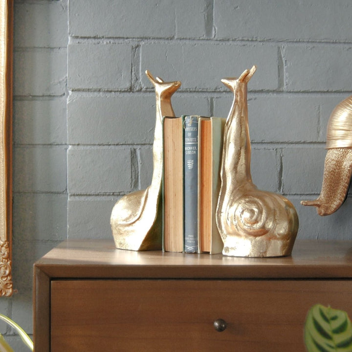 Snail Bookends - Gold - White Moose - Ruby's Home Store