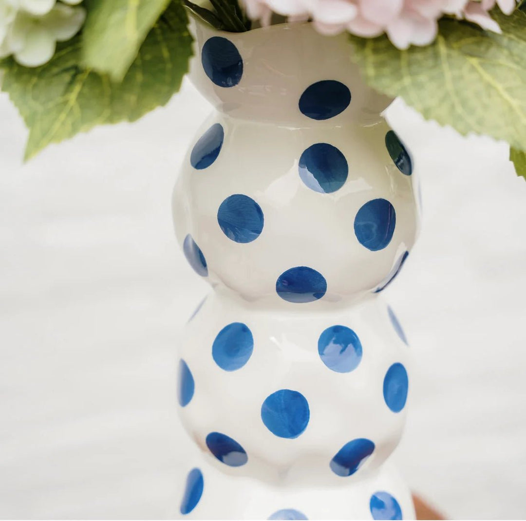 3 Tier Vase - Classic Blue Spot - Noss & Co - Ruby's Home Store