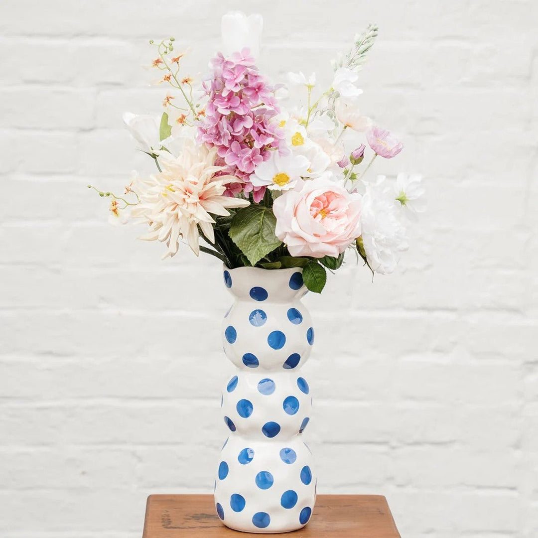 3 Tier Vase - Classic Blue Spot - Noss & Co - Ruby's Home Store