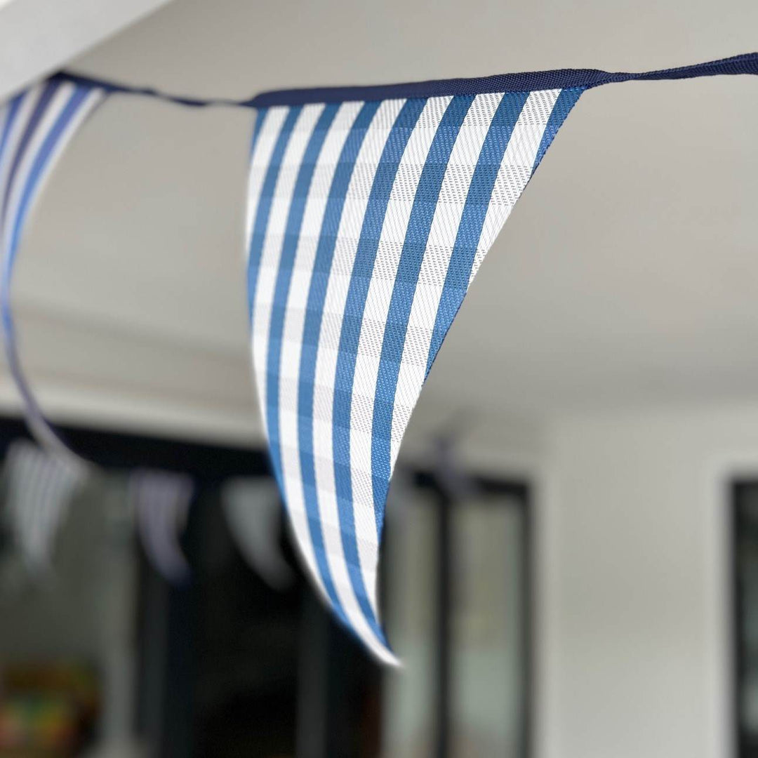 Recycled Plastic Bunting - Blue & White - 10metres
