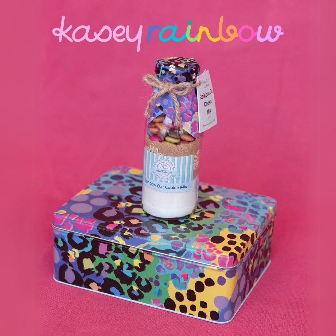 Kasey Rainbow Electric Leopard Biscuit Tin