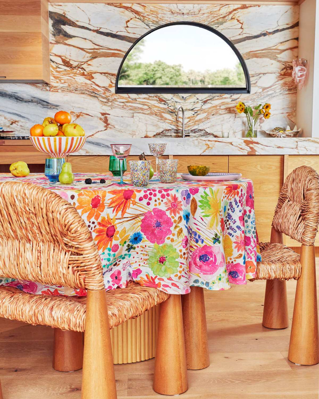 Field of Dreams in Colour Round Linen Tablecloth - Kip & Co