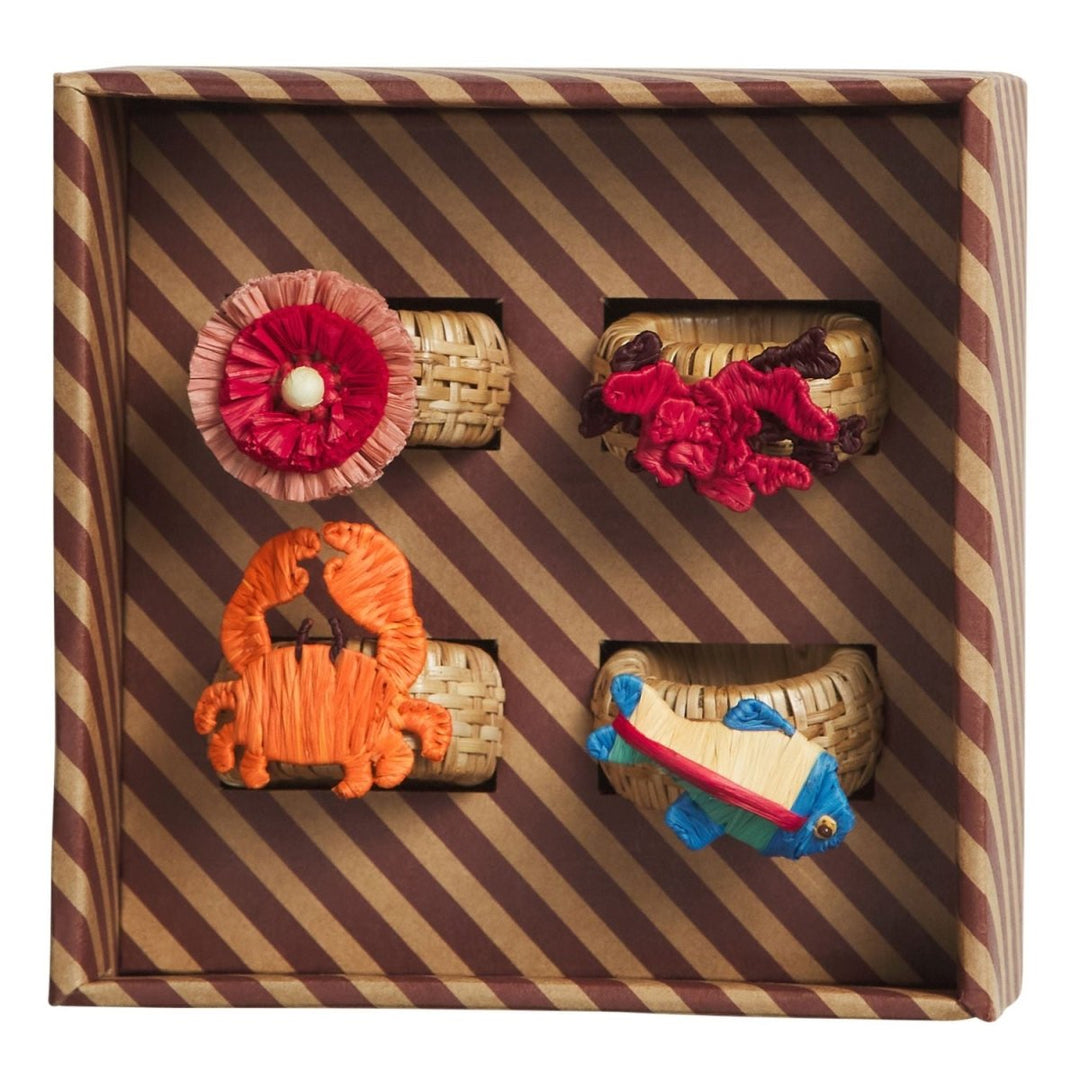 Aria Napkin Ring Set - Flame - Sage x Clare - Ruby's Home Store