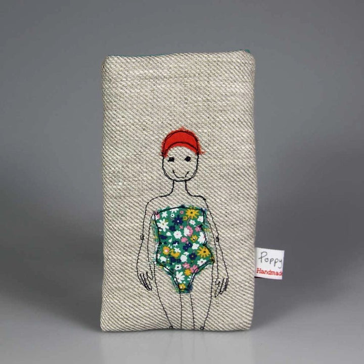 Bather Embroidered Phone/Glasses Case - Poppy Treffry - Ruby's Home Store
