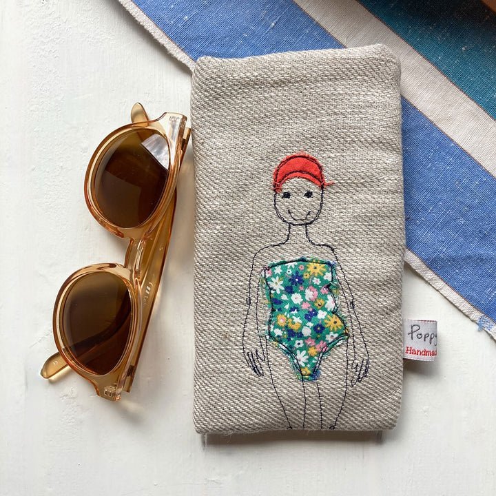 Bather Embroidered Phone/Glasses Case - Poppy Treffry - Ruby's Home Store