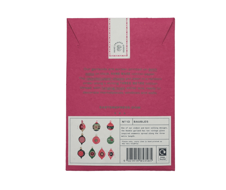 Baubles Sewn Garland - East End Press - Ruby&
