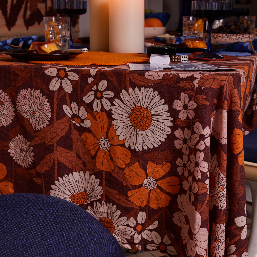 Benita Linen Table Cloth - Sage x Clare