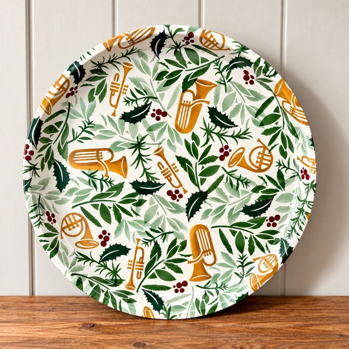 Bring in The Green Christmas Round Tin Tray - Emma Bridgwater - Ruby&