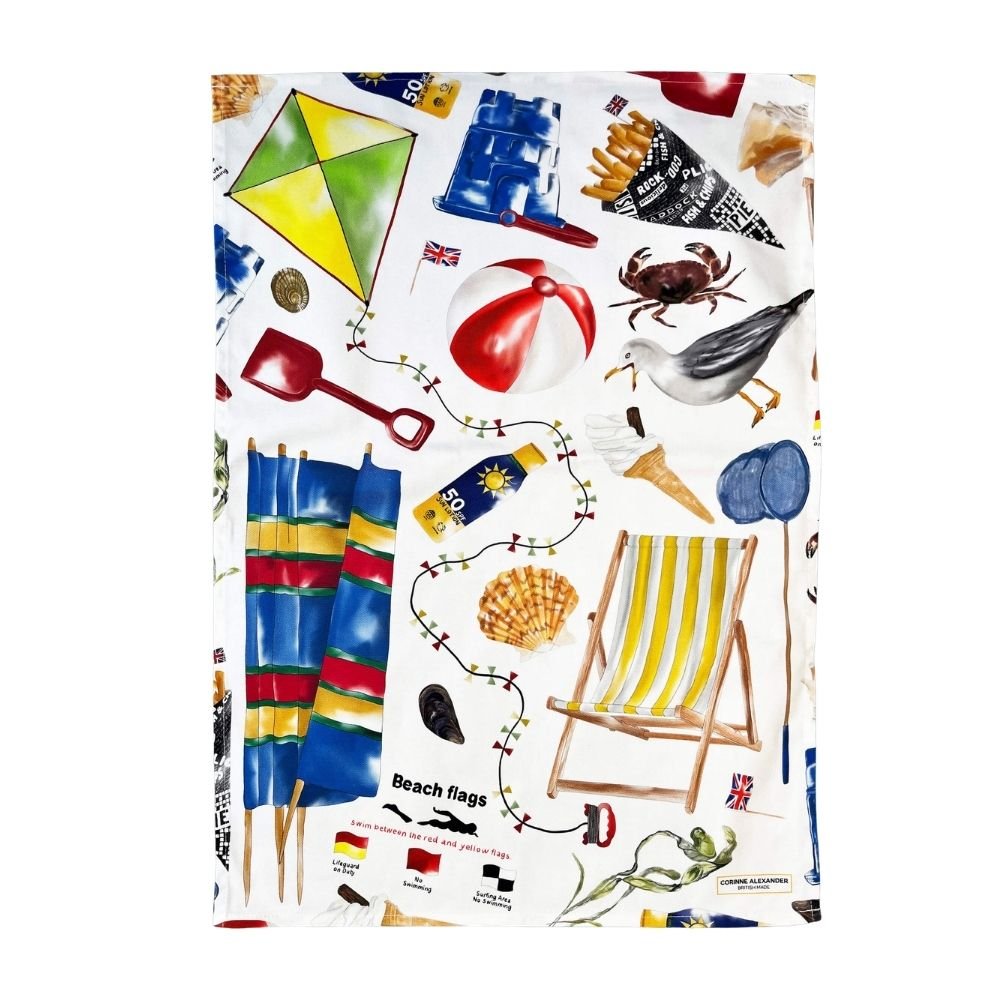 British Seaside Tea Towel - Corrine Alexander - Ruby&