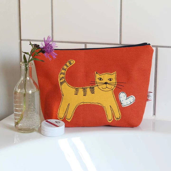 Cat Embroidered Make Up Bag - Poppy Treffry - Ruby's Home Store