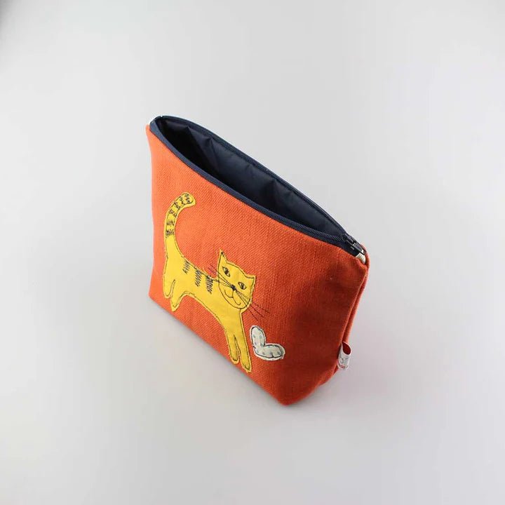 Cat Embroidered Make Up Bag - Poppy Treffry - Ruby's Home Store