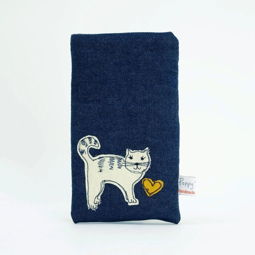 Cat Embroidered Phone/Glasses Case - Poppy Treffry - Ruby's Home Store