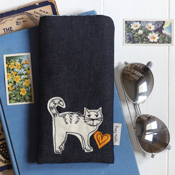 Cat Embroidered Phone/Glasses Case - Poppy Treffry - Ruby's Home Store