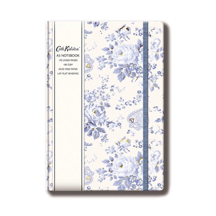 Cath Kidston Premium Hard Cover Note Book - Blue Flowers - Ruby&