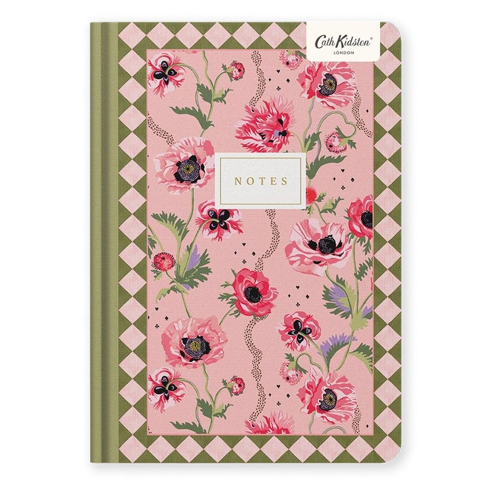 Cath Kidston Premium Hard Cover Note Book - Pink Poppies - Ruby's Home Store
