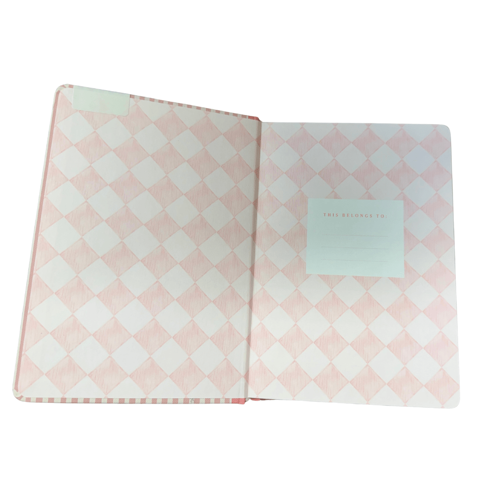 Cath Kidston Premium Hard Cover Note Book - Rose Flutter Stripe - Ruby's Home Store