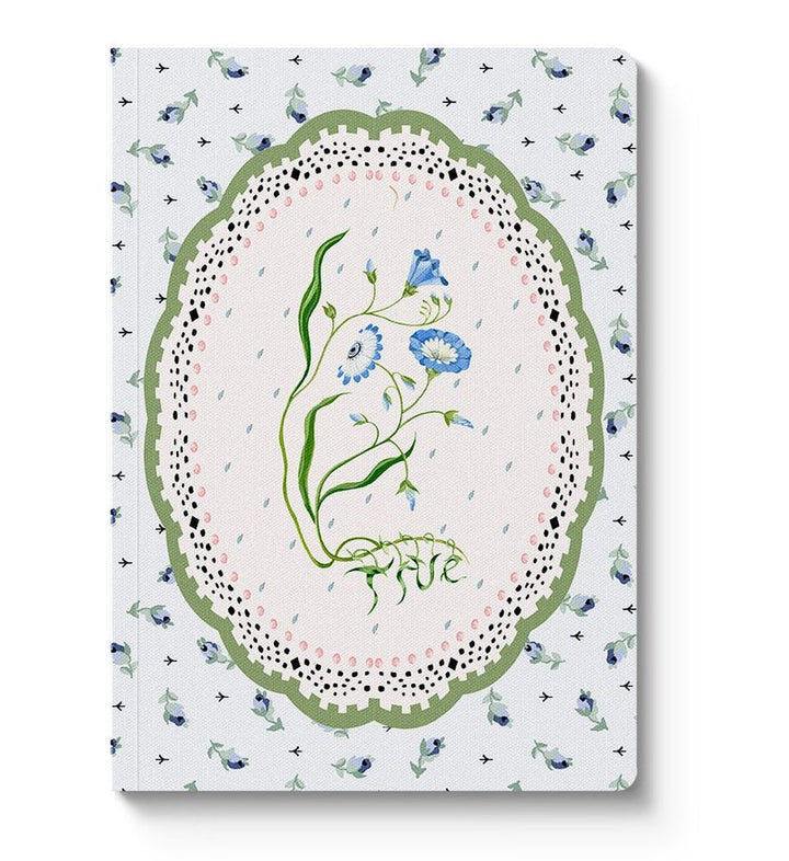 Cath Kidston Textured Soft Cover Note Book - Blue & Cream Roots Vignette - Ruby's Home Store