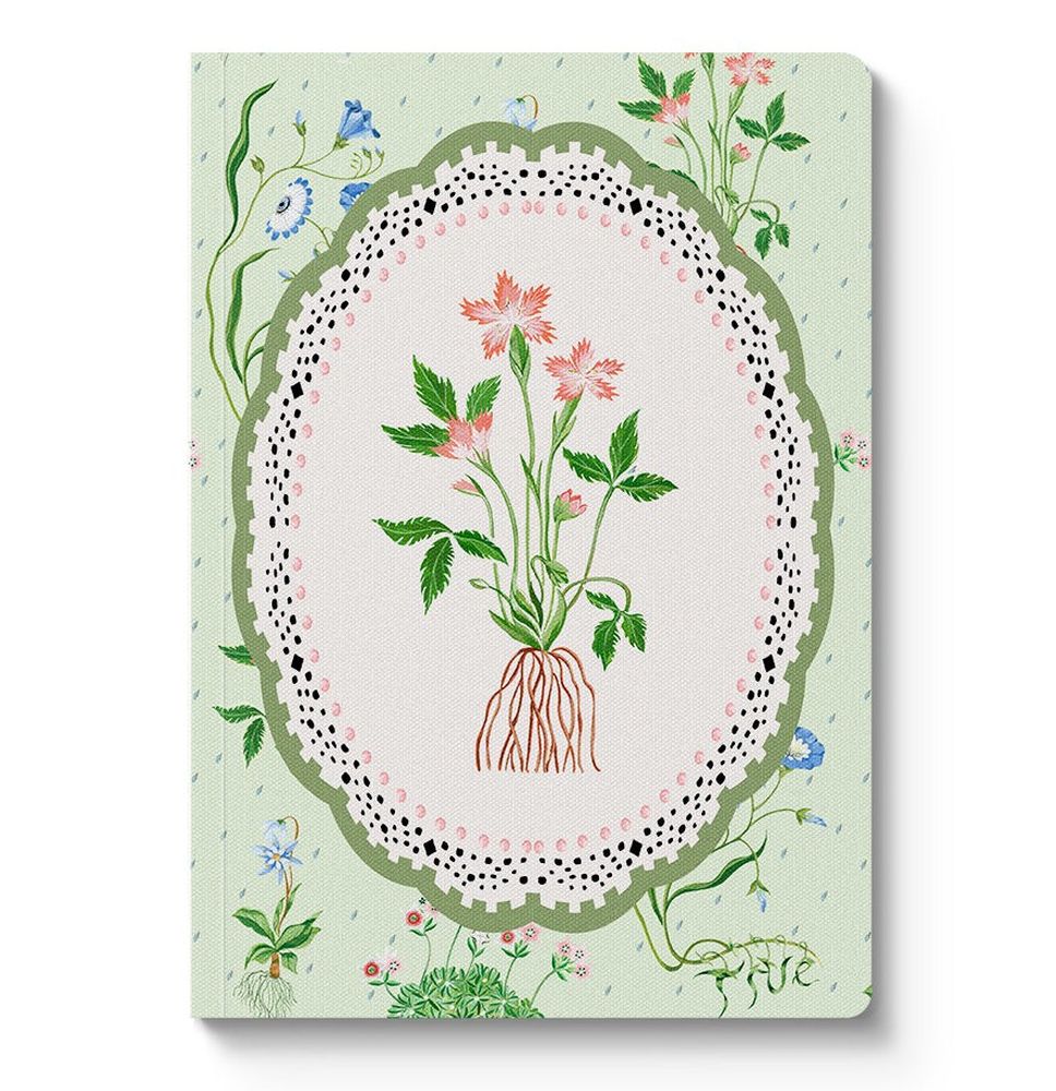 Cath Kidston Textured Soft Cover Note Book - Green Roots Vignette - Ruby's Home Store