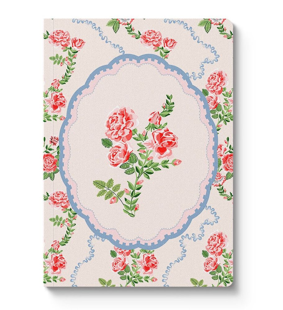 Cath Kidston Textured Soft Cover Note Book - Rose Flutter Vignette - Ruby's Home Store