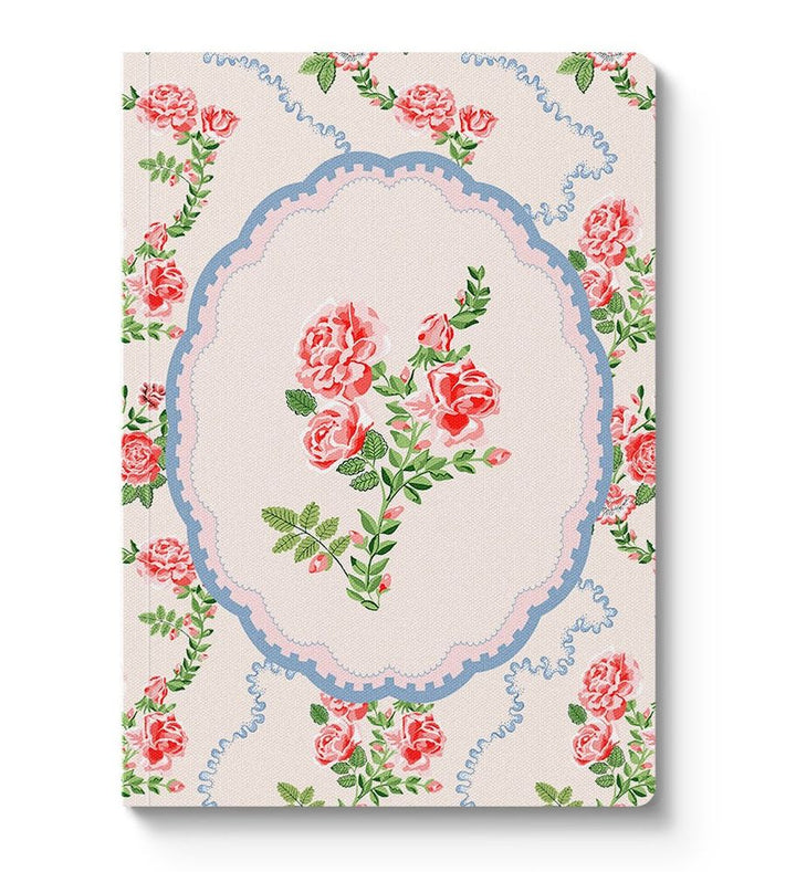 Cath Kidston Textured Soft Cover Note Book - Rose Flutter Vignette - Ruby's Home Store