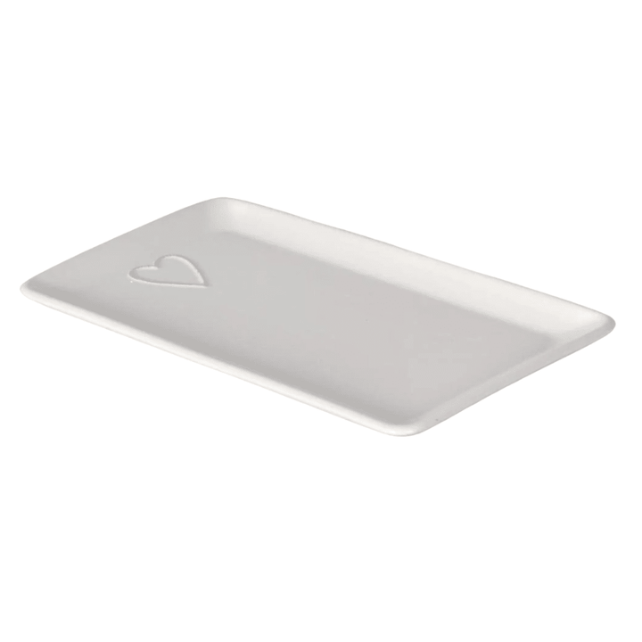Ceramic Heart Rectangle Plate - Ruby&