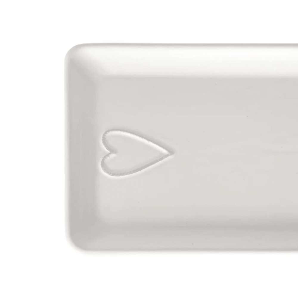 Ceramic Heart Rectangle Plate - Ruby&
