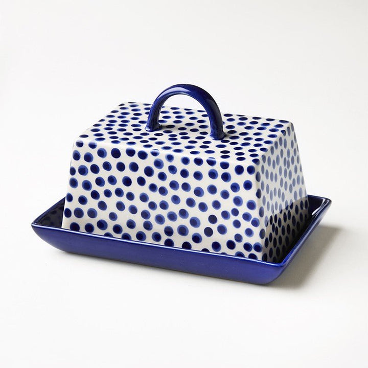 Chino Blue Spot Butter Dish - Jones & Co - Ruby's Home Store