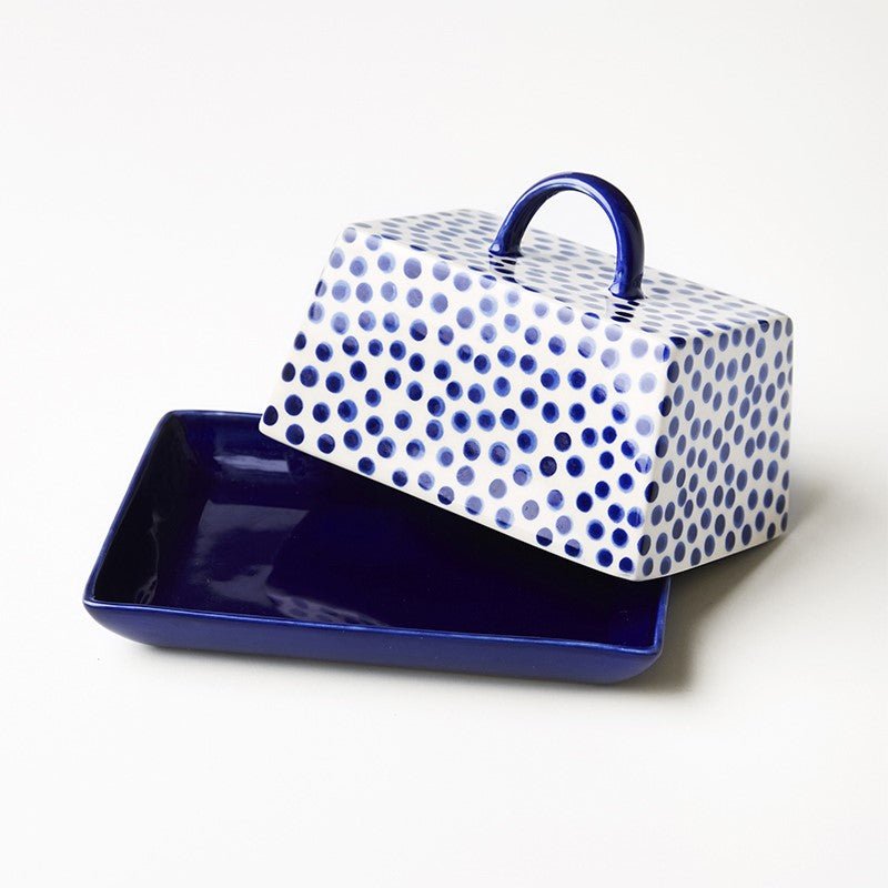 Chino Blue Spot Butter Dish - Jones & Co - Ruby's Home Store