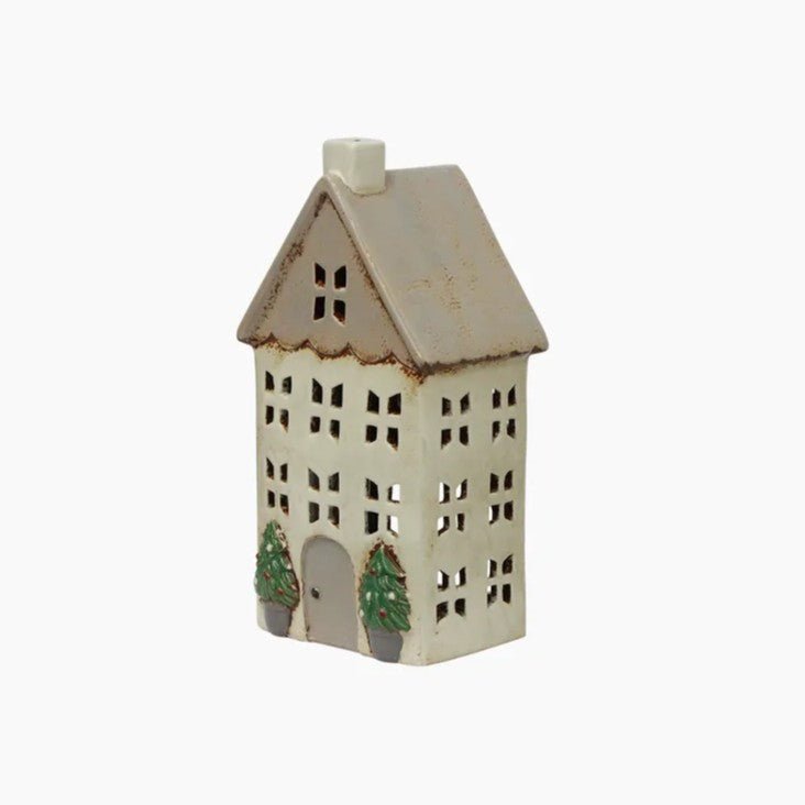 Christmas Tea Light House Stone With Pots - Ruby's Home Store