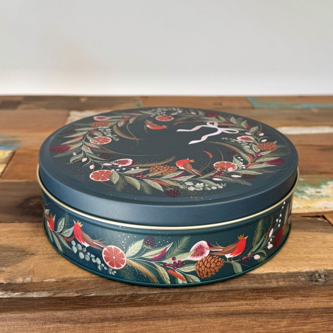 Christmas Wreath Small Round Tin - Sara Miller - Ruby's Home Store