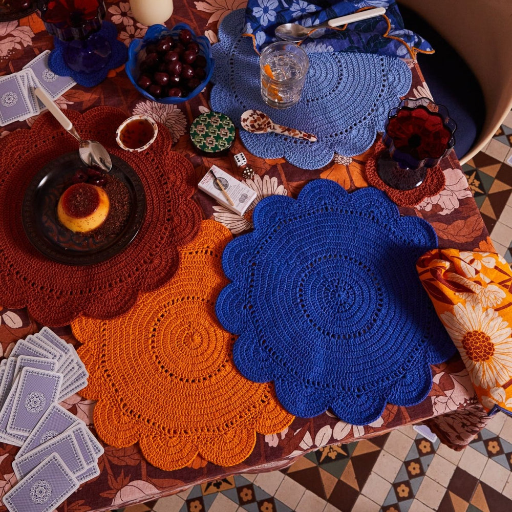 Chumo Crochet Placemat Set - Sage x Clare - Lapis - Ruby's Home Store