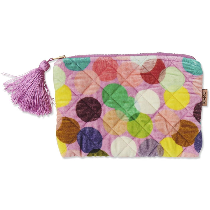 Confetti Pink Velvet Cosmetic Purse - Kip & Co - Ruby's Home Store