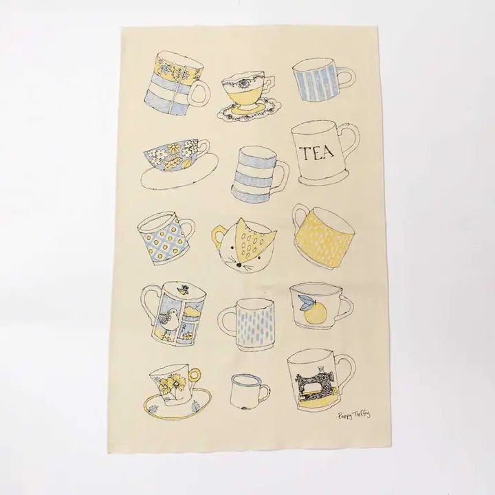 Cups and Mugs Tea Towel - Poppy Treffry - Ruby's Home Store