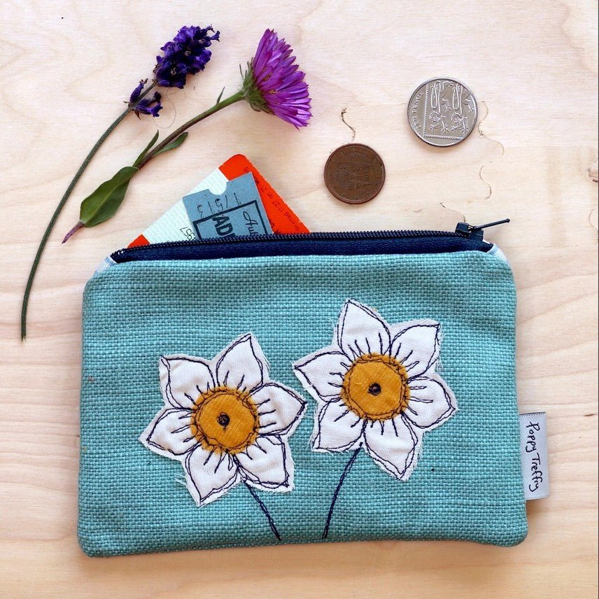 Daffodil Embroidered Coin Purse - Poppy Treffry - Ruby's Home Store