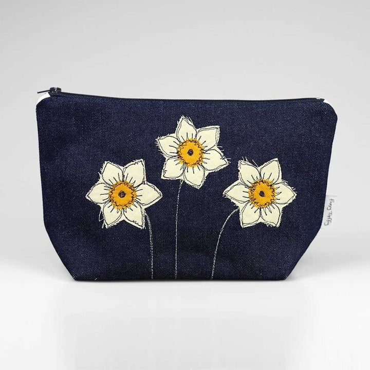 Daffodils Embroidered Make Up Bag - Poppy Treffry - Ruby's Home Store